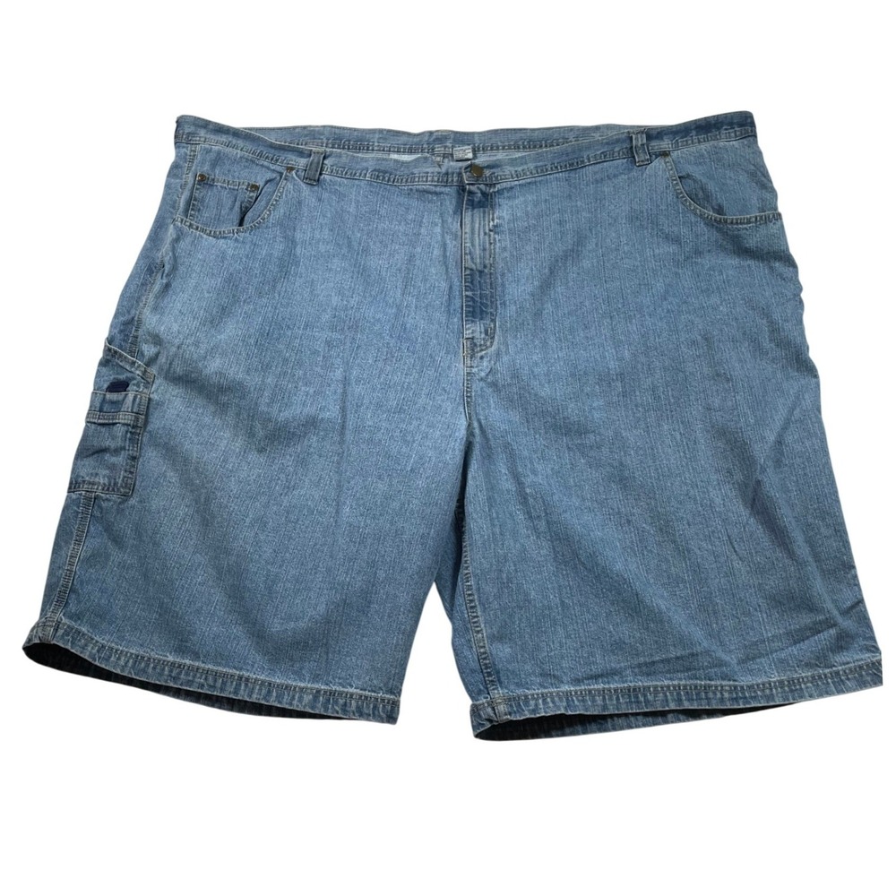 King Size Mens Carpenter Denim Shorts Blue Cargo Utility 60